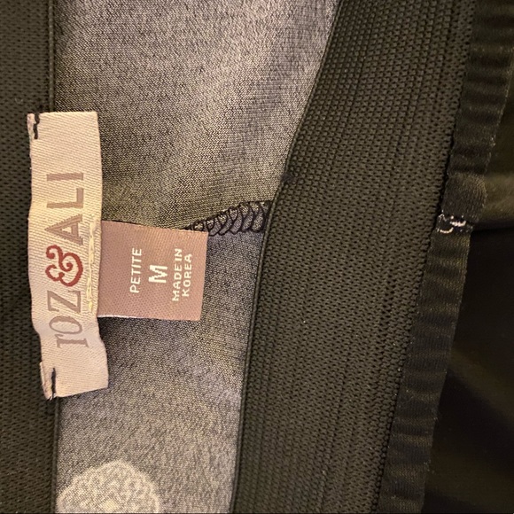 Roz & Ali Boho Black and Beige Wide Leg Pants Sz PM - Picture 4 of 5